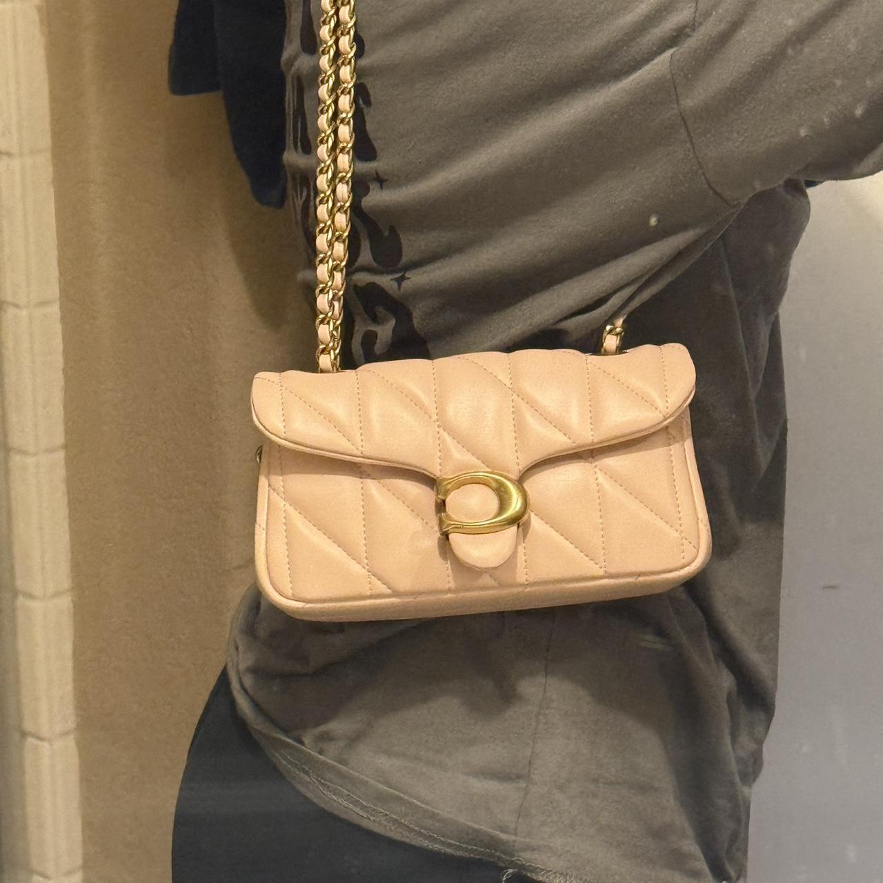 Tabby baby pink shoulder bag 20 with pillow quilting