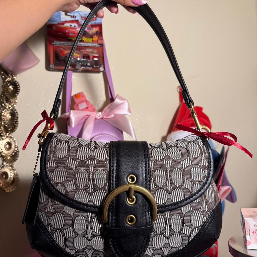 Soho Signature Jacquard top handle shoulder bag