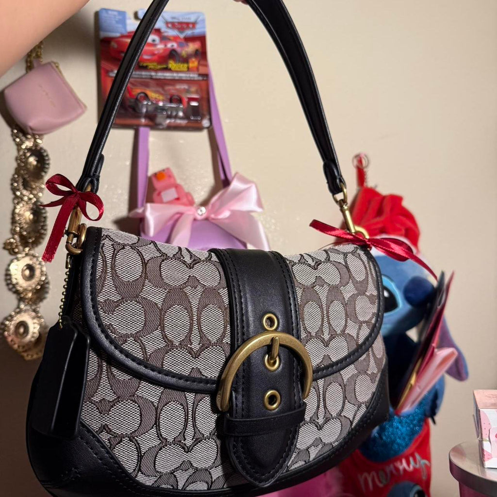 Soho Signature Jacquard top handle shoulder bag