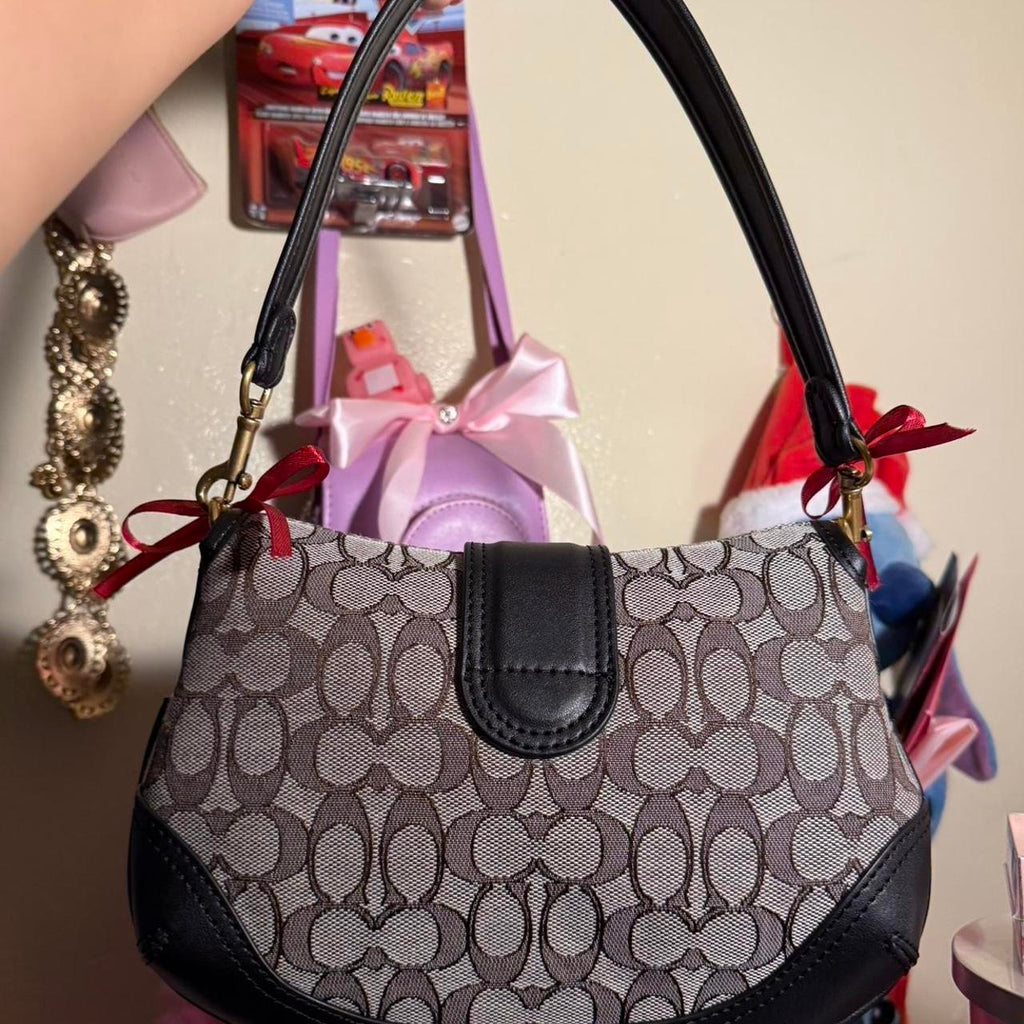 Soho Signature Jacquard top handle shoulder bag