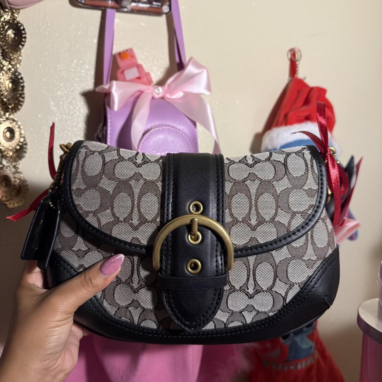 Soho Signature Jacquard top handle shoulder bag