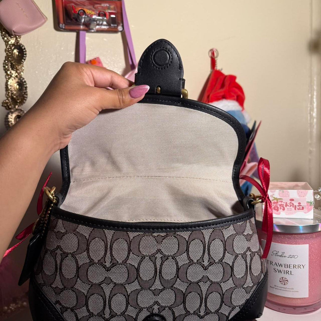 Soho Signature Jacquard top handle shoulder bag