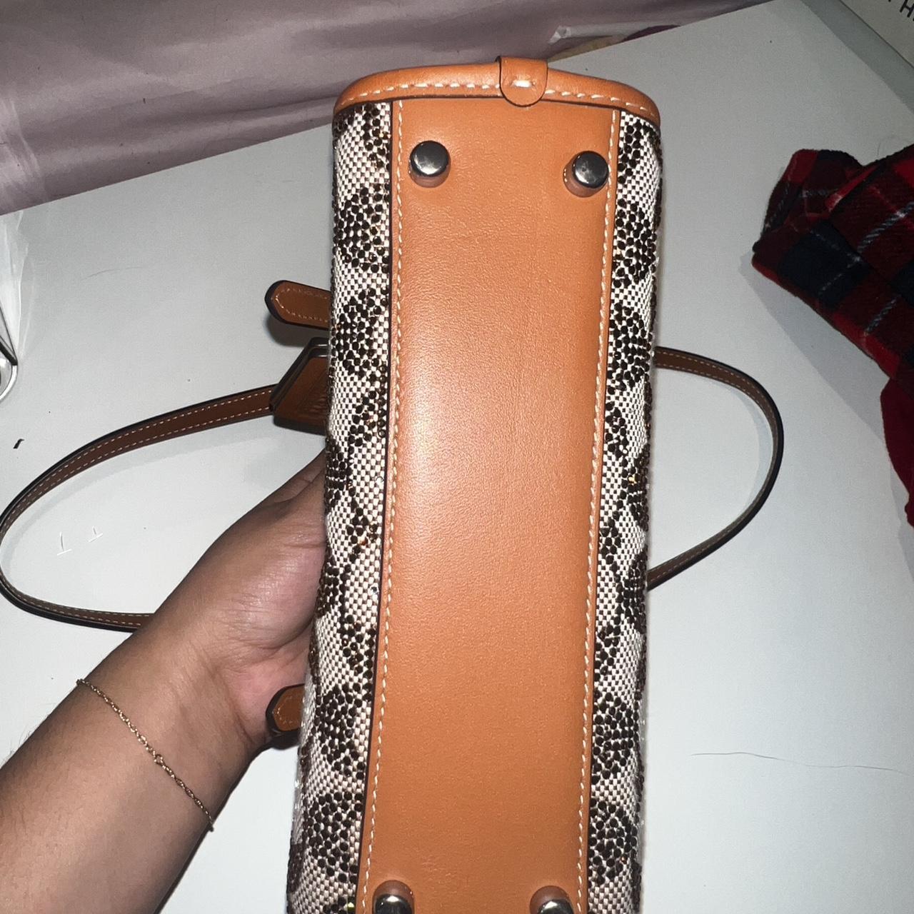 Crystal Swing Zip 20 Leather and Crystal C print canvas