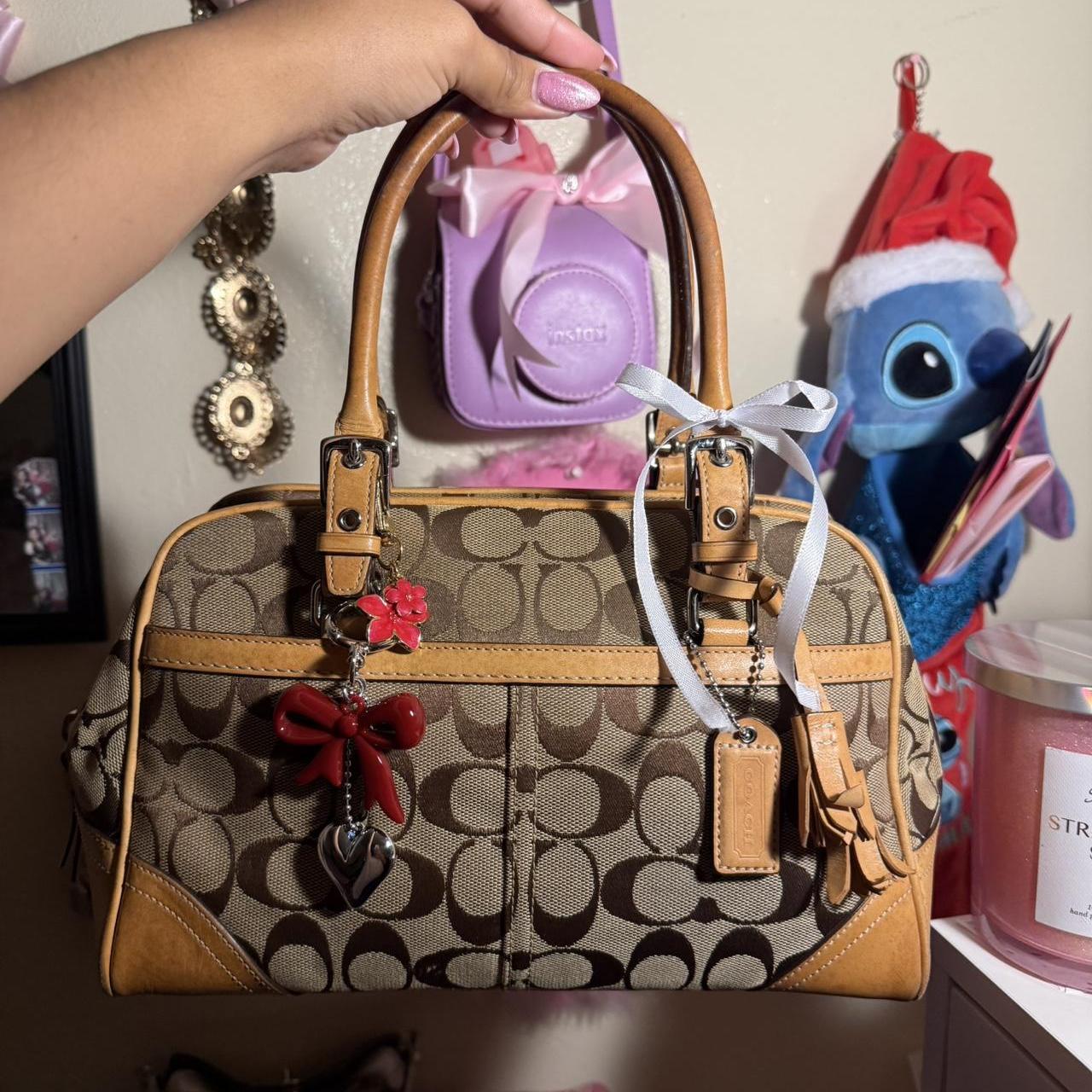 Vintage Coach Hampton Canvas Leather Signature Logo