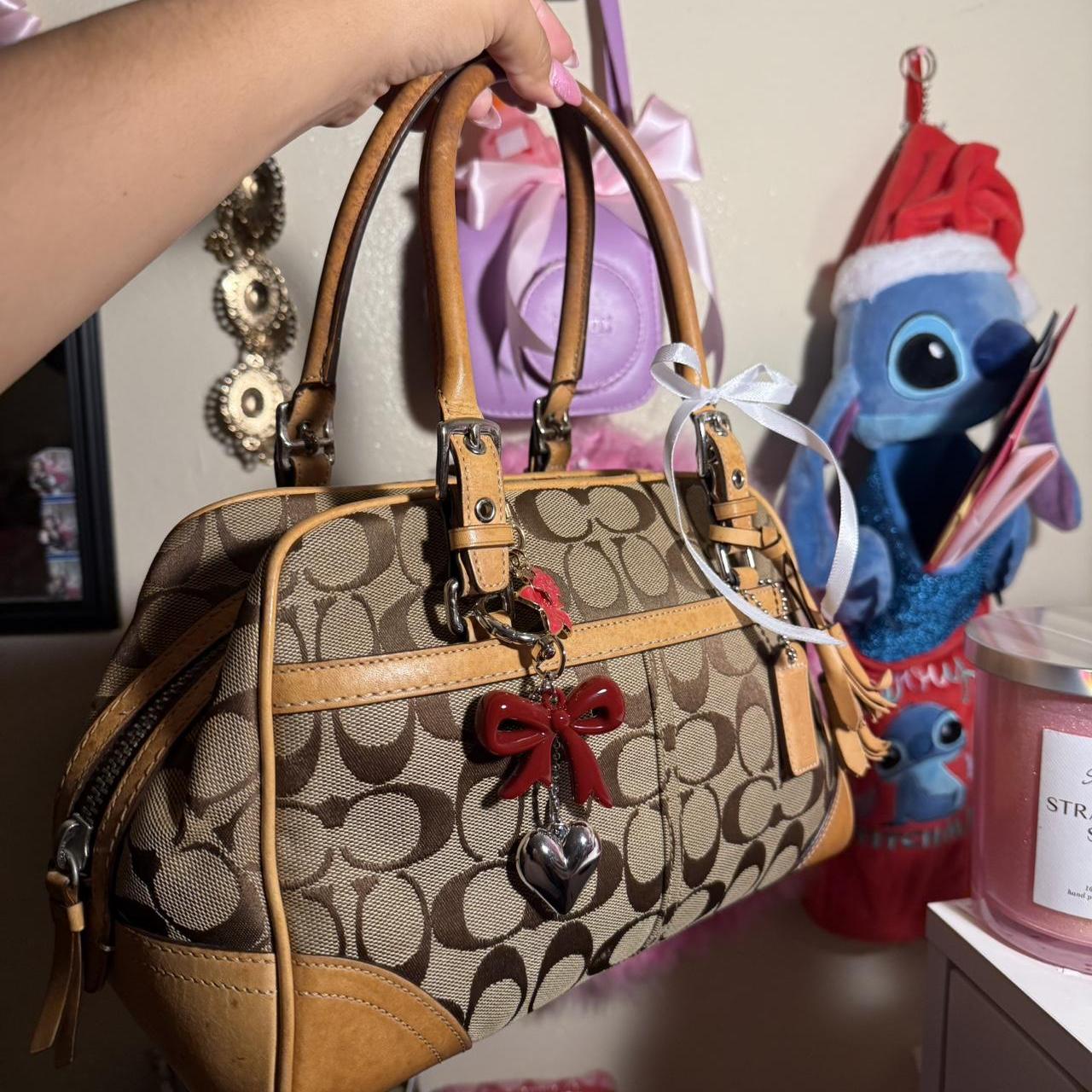 Vintage Coach Hampton Canvas Leather Signature Logo