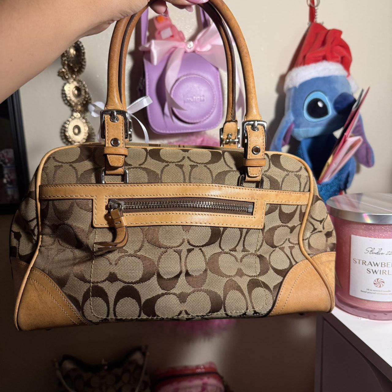 Vintage Coach Hampton Canvas Leather Signature Logo