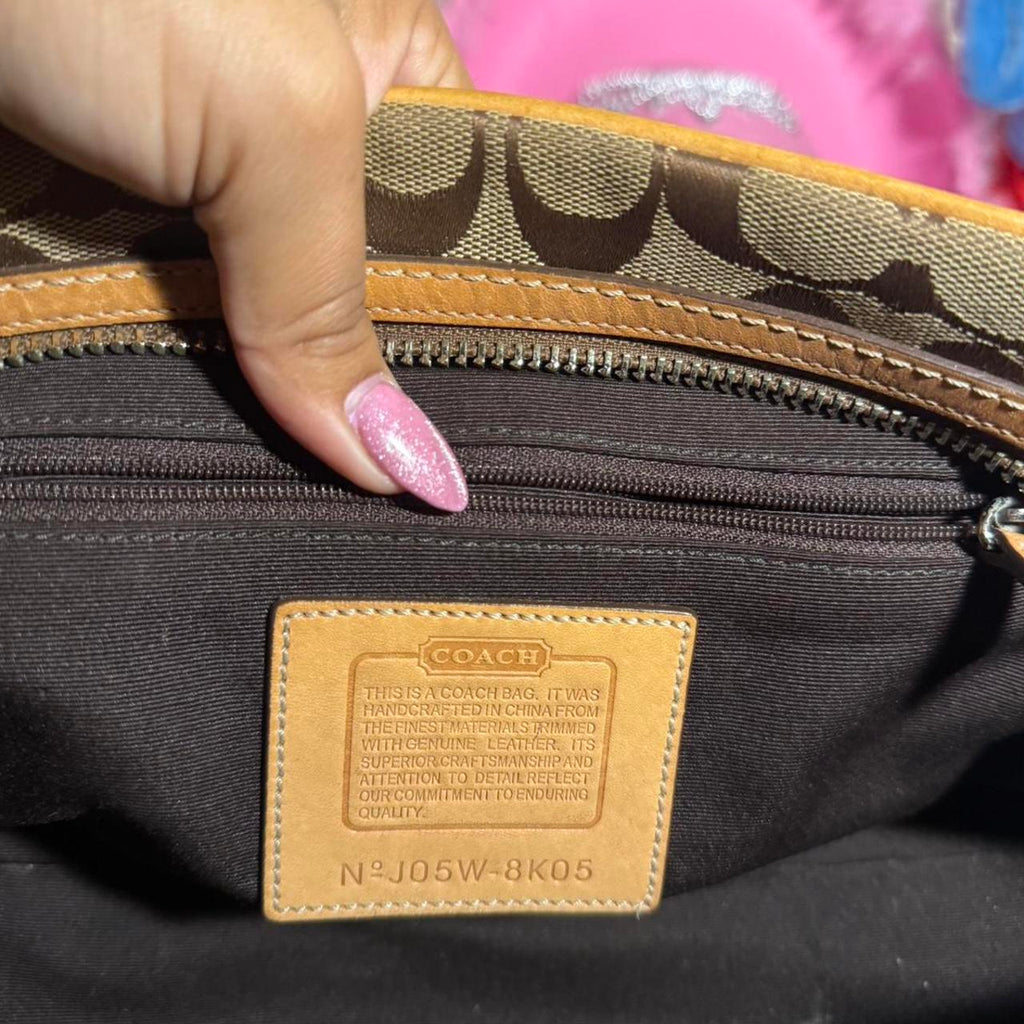 Vintage Coach Hampton Canvas Leather Signature Logo