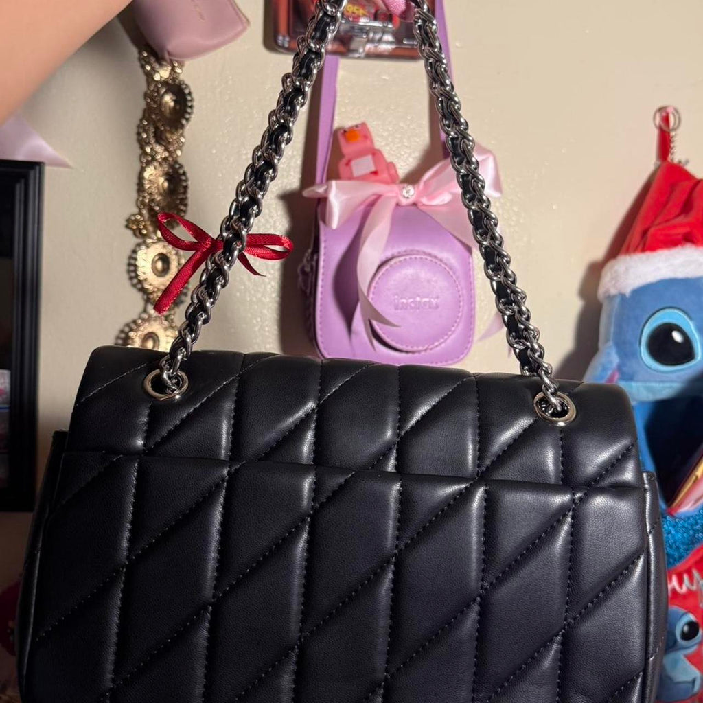 Tabby shoulder bag 26with pillow quilting logo silver