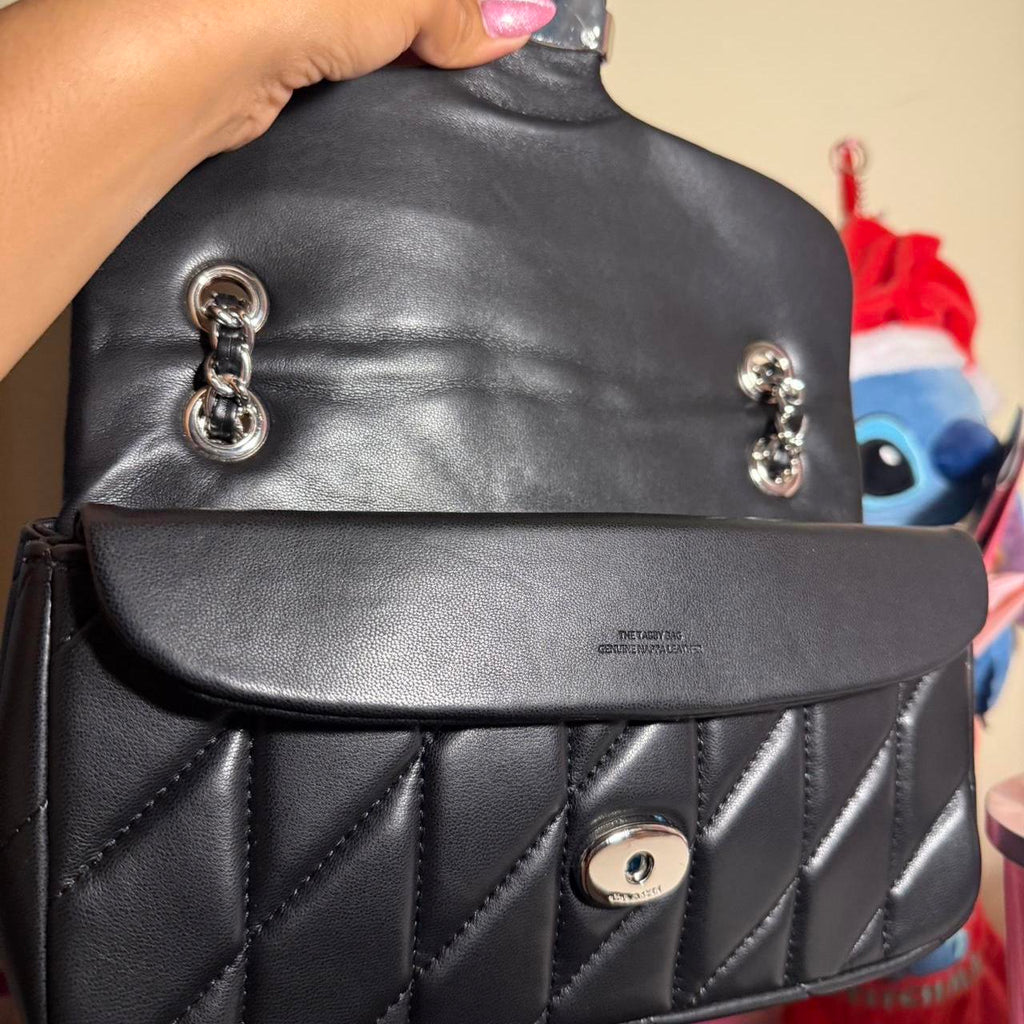 Tabby shoulder bag 26with pillow quilting logo silver