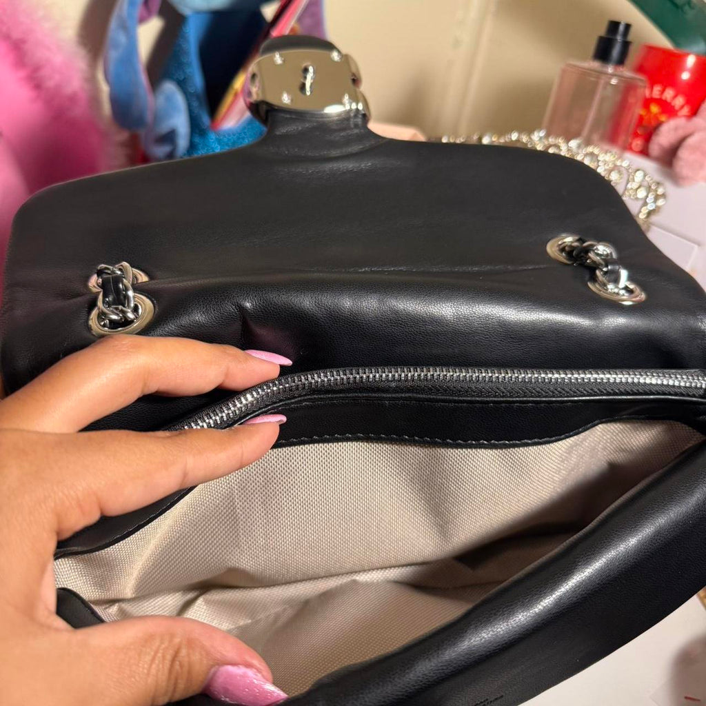 Tabby shoulder bag 26with pillow quilting logo silver