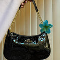 Black Coach shoulder bag with goldchain