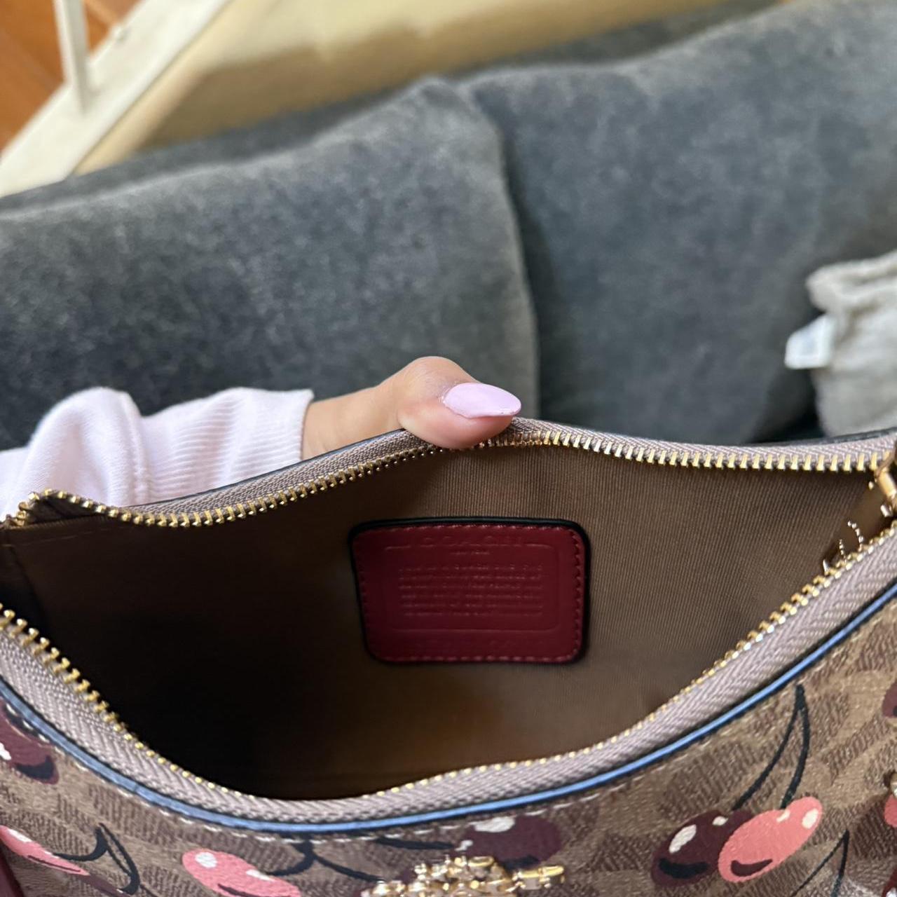 Teri shoulder bag in signature canvas with cherry print