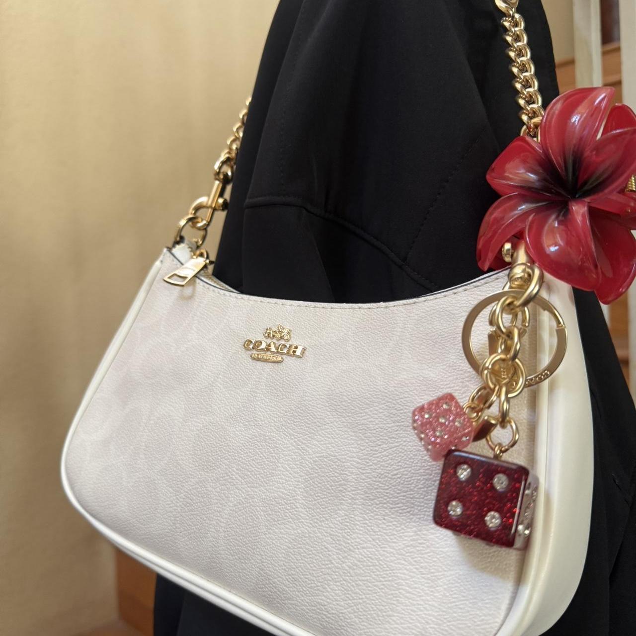 Teri white coach shoulder bag with gold hardware
