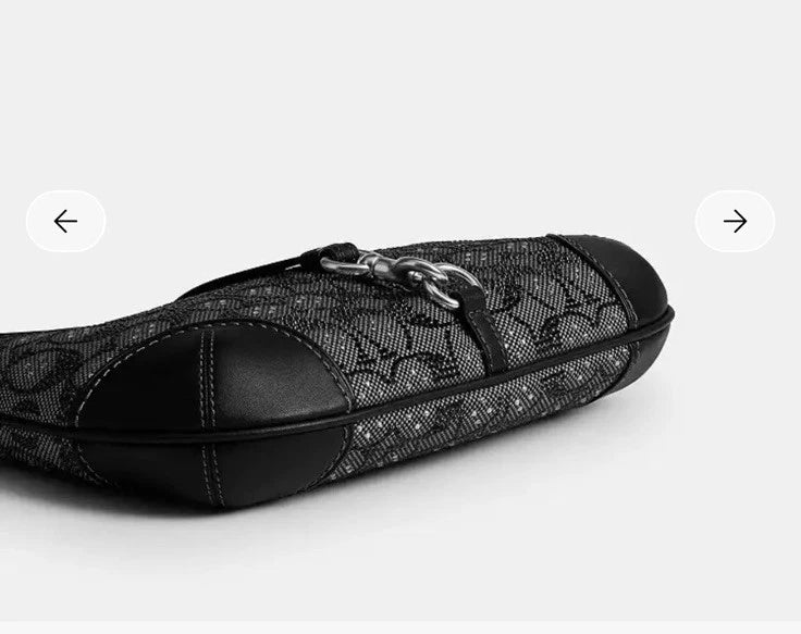 Coach Hamptons Hobo Bag In Crystal Signature Jacquard Silver Black - New